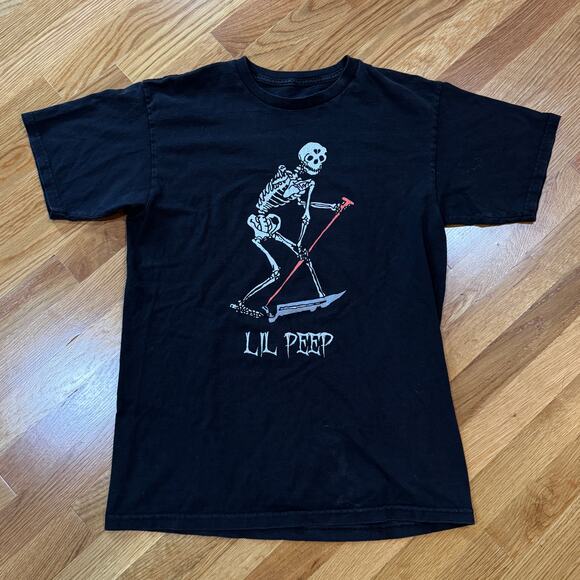 Lil Peep Rap Tee RIP Schemaposse Mens Medium Black Reaper T-Shirt - Picture 2 of 5